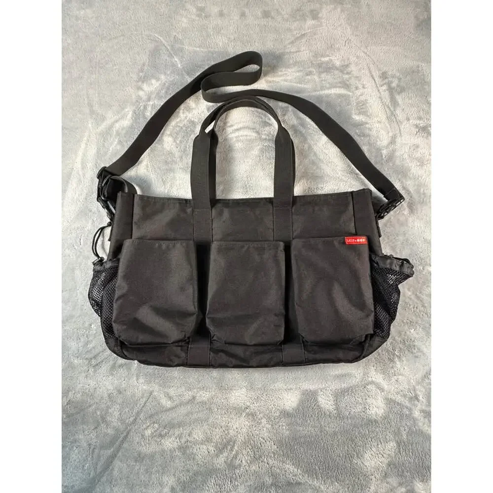 🌸Skip Hop Diaper Bag Black Multi Pocket Baby Bag Tote Messenger Stroller Bag
